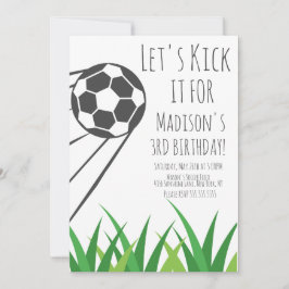 Invitación Fiesta de Fútbol Moderno Cumpleaños Balón Deportiv