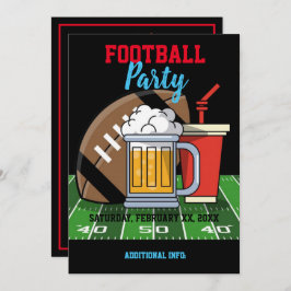 Invitación Fiesta de fútbol negro