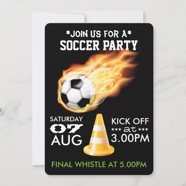 Invitación Fiesta de Fútbol o Soccer (Anverso)