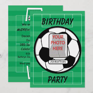 Invitación fiesta de fútbol Personalizable