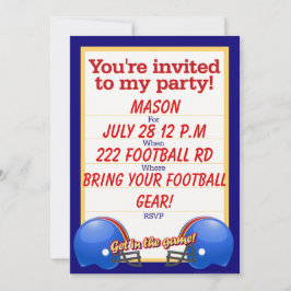 Invitación Fiesta de fútbol personalizado invitado