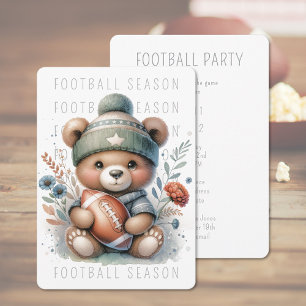 Invitación Fiesta de Fútbol Sporty Chic Oso Lindo
