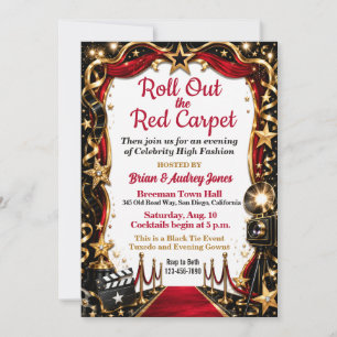 Invitación Fiesta de gala en la alfombra roja de celebridades