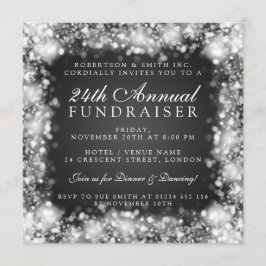 Invitación Fiesta de Gala para Recaudación de Fondos, Silver 