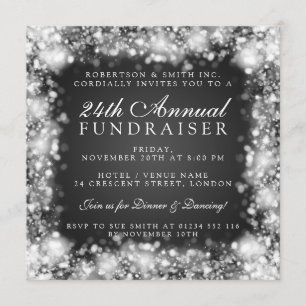Invitación Fiesta de Gala para Recaudación de Fondos, Silver