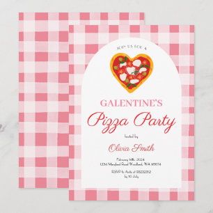 Invitación Fiesta de Galentine's Day de San Valentín Pizza