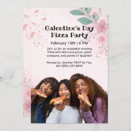 Invitación Fiesta de Galentine's Day Photo Pizza
