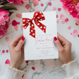 Invitación Fiesta de Galentines del Corazón Blanco de los Ojo