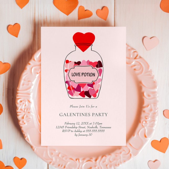 Invitación Fiesta de Galentines Día de San Valentín Poción de (Subido por el creador)