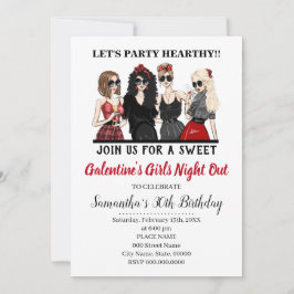 Invitación Fiesta de Galentine's Noche de Chicas Fiesta de Sa