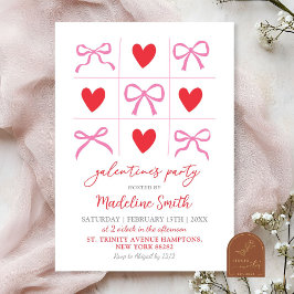 Invitación Fiesta de galentines xoxo Coquette dibujada a mano