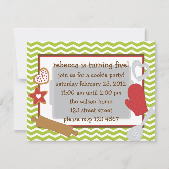 Invitación ¡Fiesta de galletas! (Anverso)