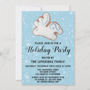 Invitación Fiesta de Galletas de Navidad Reno Blanco Invernal