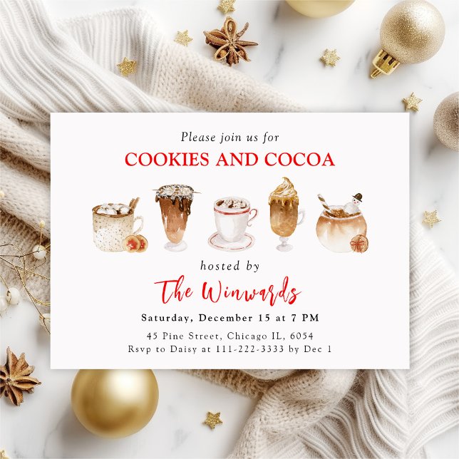 Invitación Fiesta de Galletas y Chocolate Caliente de Navidad (Subido por el creador)