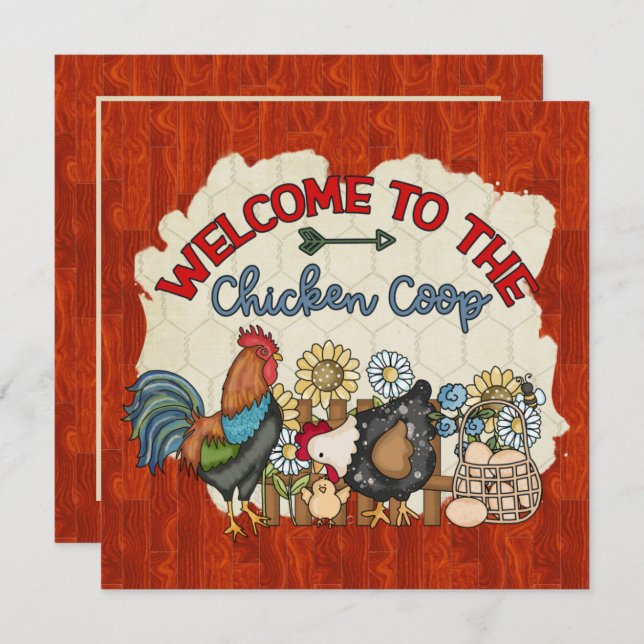 Invitación fiesta de gallina (Anverso / Reverso)