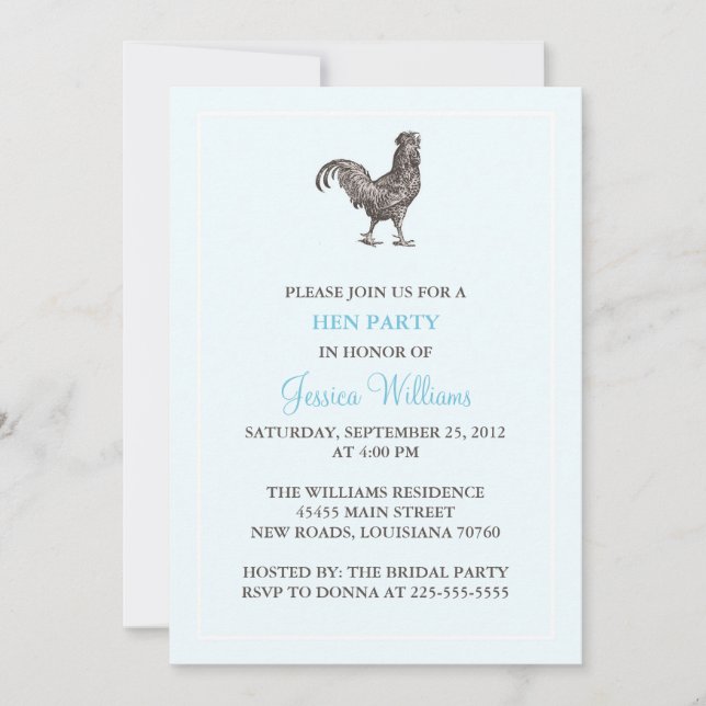 Invitación Fiesta de gallina (Anverso)