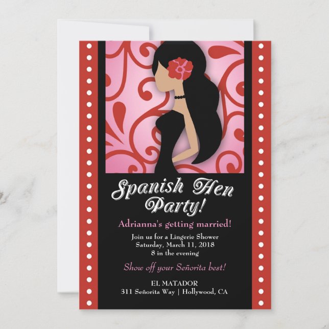 Invitación fiesta de gallina 311-Spanish (Anverso)