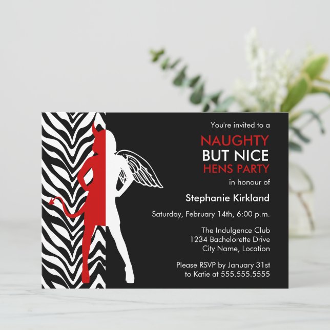 Invitación Fiesta de gallinas traviesas pero simpáticas / fie (Anverso de pie)