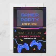 Invitación - Fiesta de Gamer - Personalizar Nombre