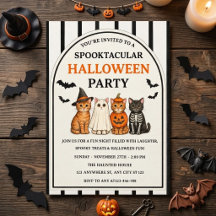 Fiesta de gatos de Halloween encantadora y espeluz