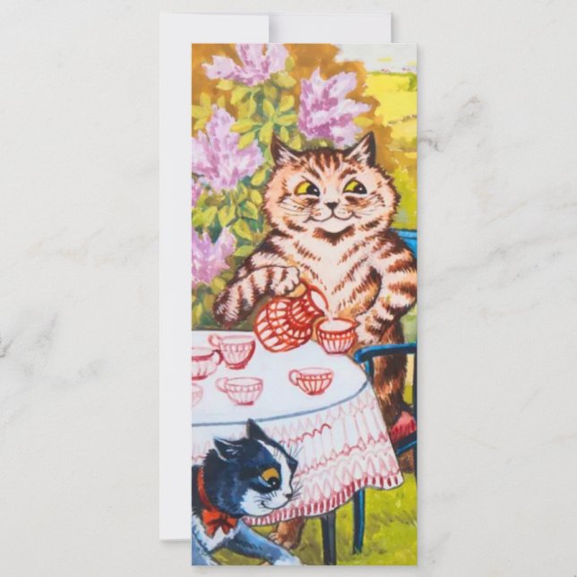 Invitación Fiesta de gatos en el jardín (Anverso)