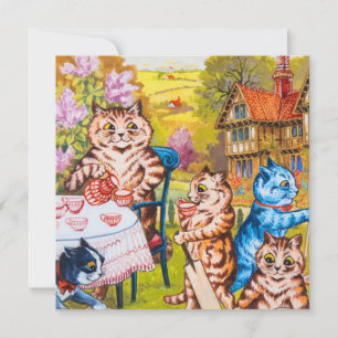 Invitación Fiesta de gatos en el jardín