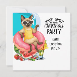 Invitación Fiesta de gatos en la piscina para amantes de los