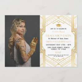 Invitación fiesta de Gatsby de la graduación de la foto del