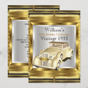 Invitación Fiesta de Gatsby Deco de Coche Antiguo Retro Vinta