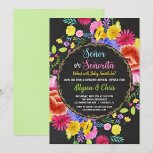 Invitación Fiesta de género revela la fiesta mexicana