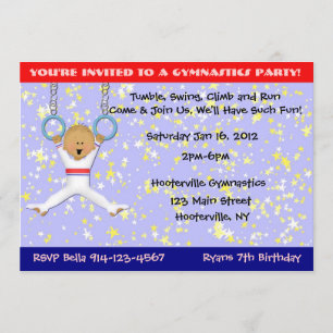 Invitación Fiesta de gimnasia