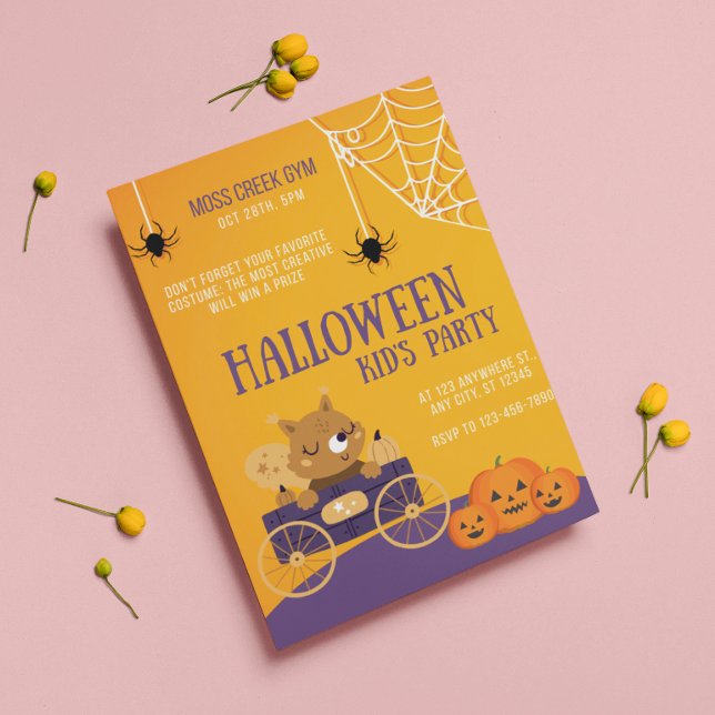 Invitación Fiesta de gimnasia escolar de Halloween para niños (Subido por el creador)