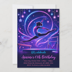 Invitación Fiesta de Gimnasia Personalizada Cumpleaños