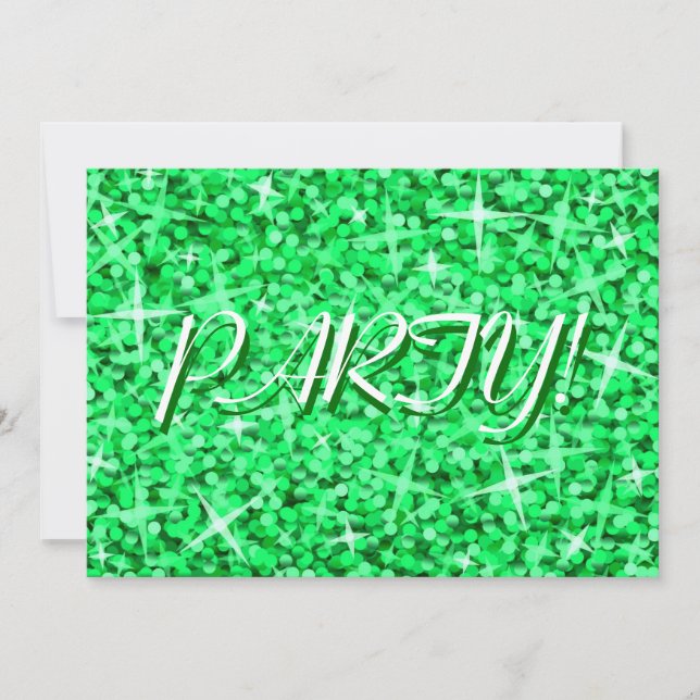 Invitación 'Fiesta' de Glitz Green al Día de San P (Anverso)