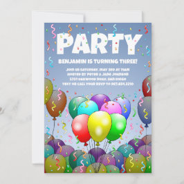 Invitación Fiesta de Globos de Cumpleaños