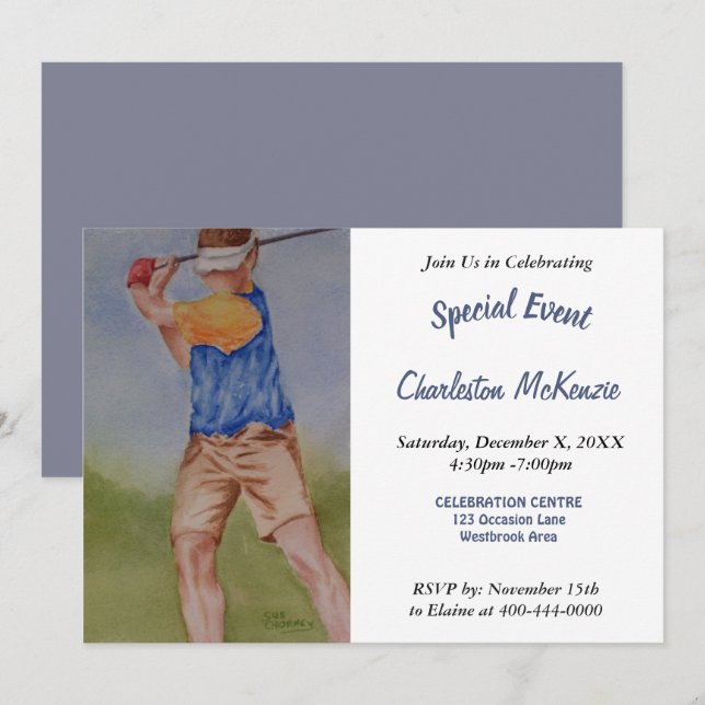 INVITACIÓN FIESTA DE GOLF (Anverso / Reverso)