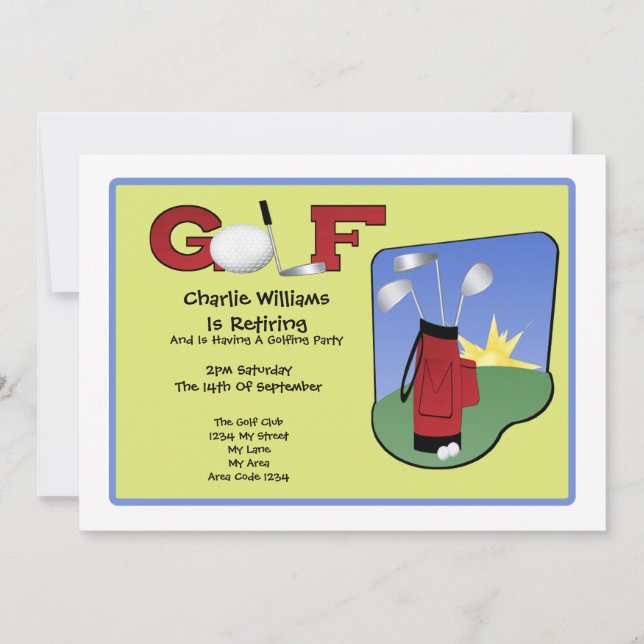 Invitación Fiesta de golf (Anverso)