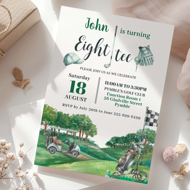 Invitación Fiesta de golf 80 a cumpleaños cumpliendo 80 años (Subido por el creador)