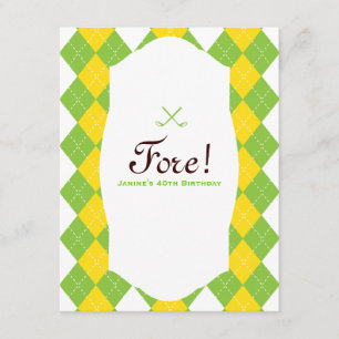 Invitación Fiesta de golf Argyle Preppy