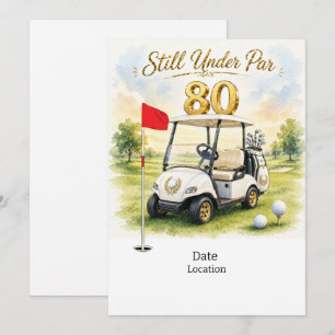 Invitación Fiesta de Golf Cumpleaños 80 Reservar la Fecha par