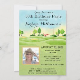 Invitación Fiesta de golf de cualquier partido de cumpleaños
