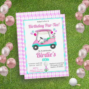Invitación Fiesta de Golf de Mujeres Elegantes Cumpleaños Car