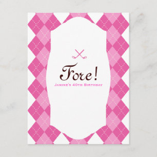 Invitación Fiesta de golf de Pink Ladies Argyle
