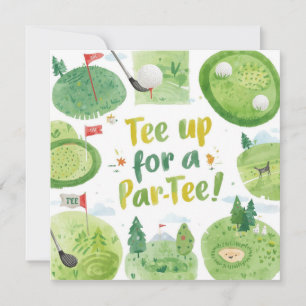 Invitación Fiesta de golf gracioso diciendo tee up para par t