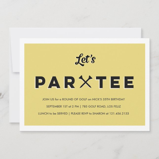 Invitación Fiesta de golf moderno (Anverso)