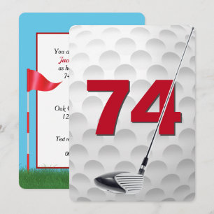 Invitación Fiesta de golf por el 74 cumpleaños