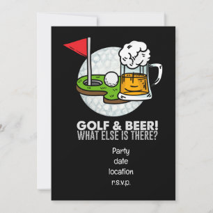Invitación Fiesta de golf y cerveza para golfistas