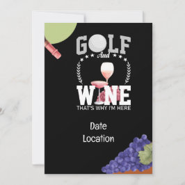 Invitación Fiesta de golf y empalme de vino para golfistas