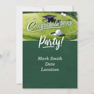 Invitación Fiesta de golf y graduación en verde