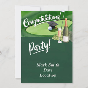 Invitación Fiesta de golf y graduación en verde